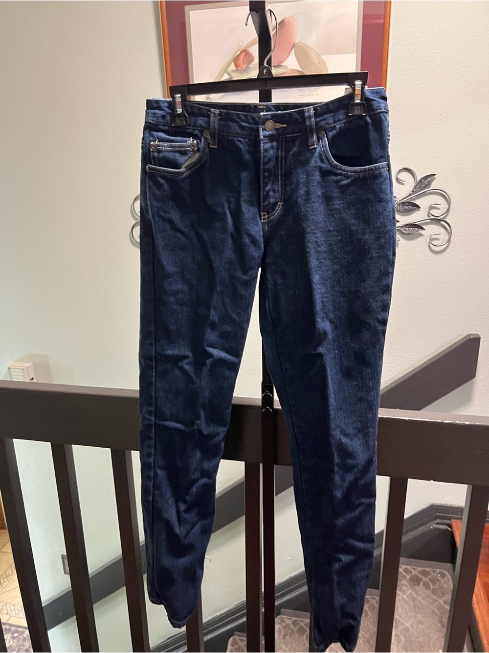 Dickies Dark Blue Flannel Lined Women’s Jeans Size 4R #DJ100